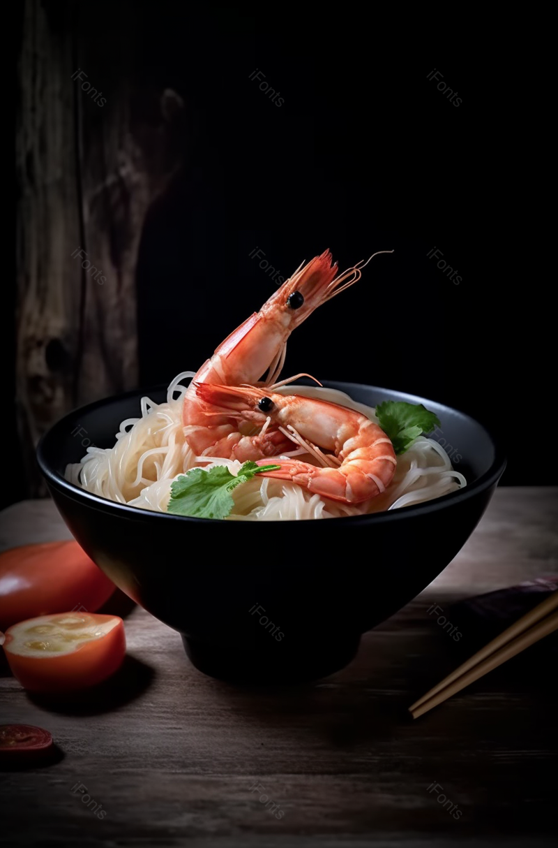 大虾细面食物食品实拍摄影图,高清,摄影图,摄影图片,图片大全,摄影图免费下载